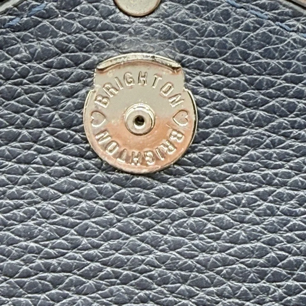 BRIGHTON MINGLE ENVELOPE SMALL LEATHER WALLET W/STRAP BLUE